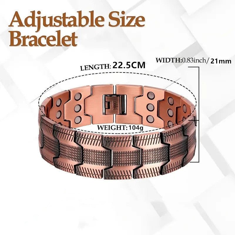 3-Row Magnetic Copper Bracelet for Men & Women